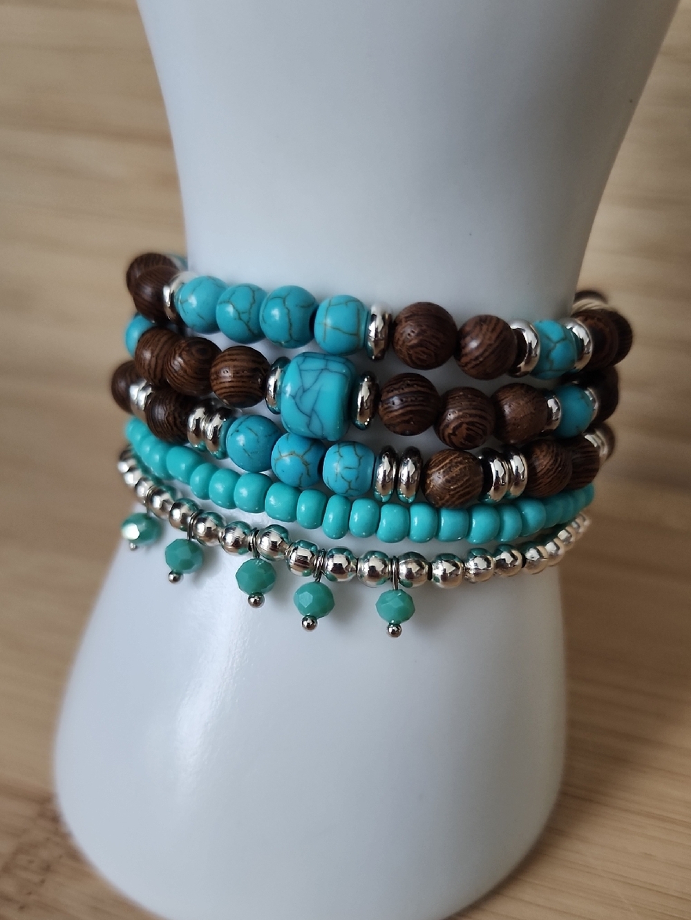 🆕️Turquoise and Brown Beaded Bracelet Set